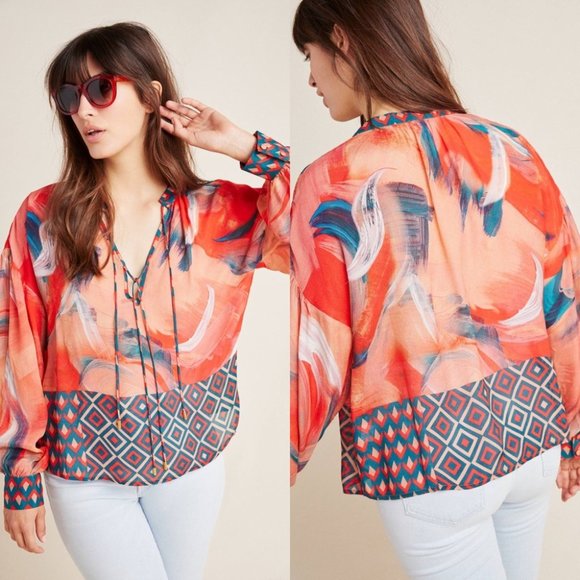 Anthropologie Tops - Anthropologie Bl-nk London Siena Peasant Blouse